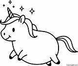 Fat Cute Unicorn Coloring Page  ColoringAll sketch template