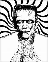 Scary Frankenstein Coloring Pages sketch template