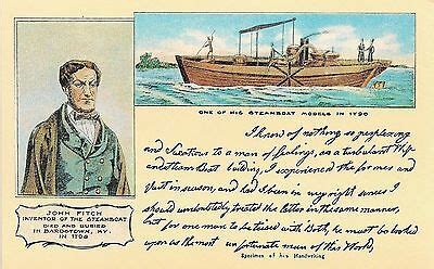 John Fitch - Inventor of the Steamboat Postcard | eBay