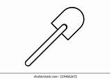 Outline Shovel Coloring Stock Illustration 2194062671  Shutterstock sketch template