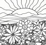 Sunset Coloring Pages sketch template