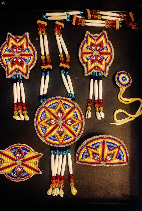 Beadwork set for Women's Southern Traditional Regalia. Cali Creations. Native Beadwork. | Native ...
