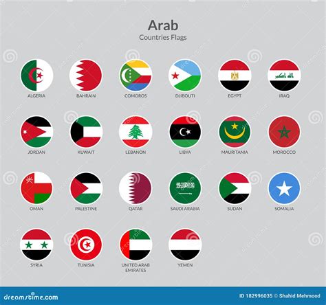 Arab Countries Flag Icons Collection Stock Vector - Illustration of ...