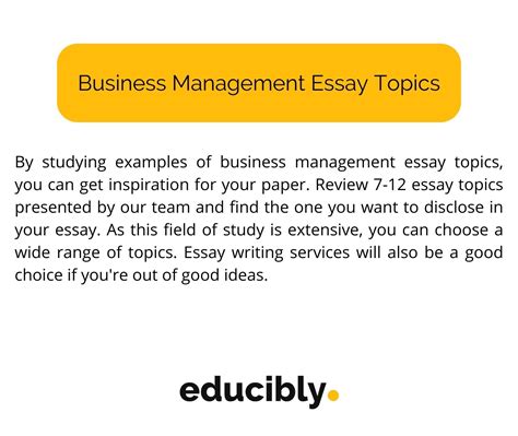 Business Essay - Topics, Examples and Easy Writing Guide