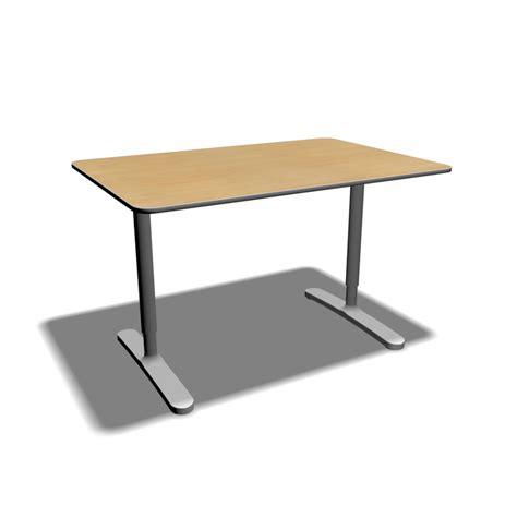 BEKANT Table top 120x80 + Underframe, birch veneer - Design and Decorate Your Room in 3D