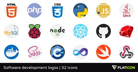 32 free icons of Software development logos designed by Freepik | Software development, Logo ...