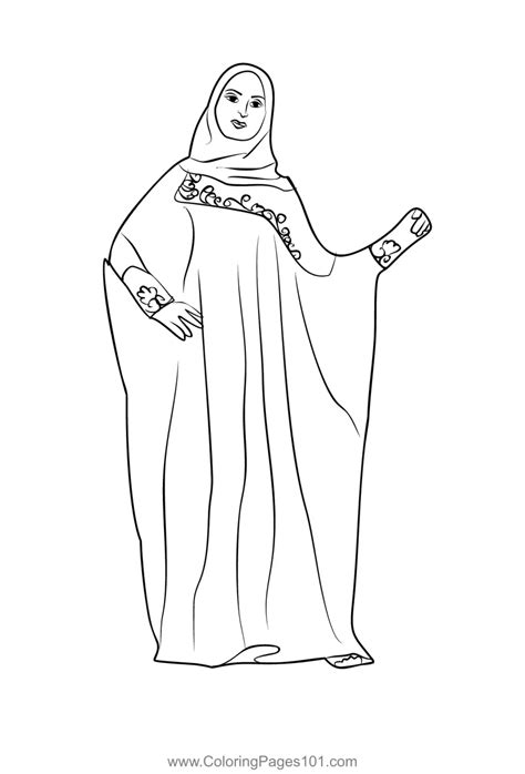 Muslim Burka Tradition Coloring Page for Kids - Free Christianity Printable Coloring Pages ...