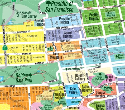 San Francisco Map with Neighborhood Boundaries – Otto Maps