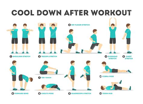 Premium Vector | Cool down after workout exercise set. Collection