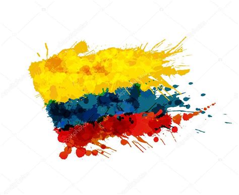 Bandera de colombia de las salpicaduras de colores | Bandera de ...