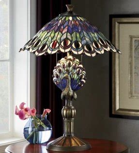 Tiffany Peacock Feather Table Lamp - Foter