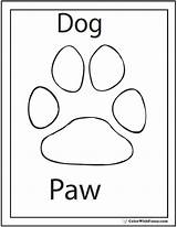 Printable Paw Print Coloring Pages sketch template