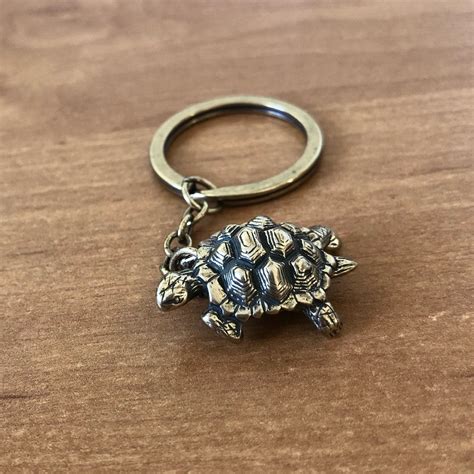 Cute Turtle Keychain Bronze Bag Charm. Tortlise Keychain. Reptile Charm ...