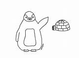 Coloring Page Of A penguin And An igloo  ColorFoolish sketch template