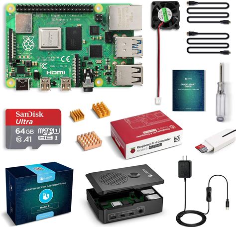 LABISTS Raspberry Pi 4 Starter Kit with 4GB RAM Board, 64GB Micro SD ...