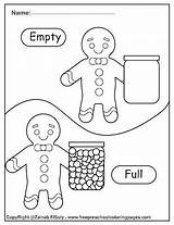 Gingerbread Man Learn opposites For Kids  Free Printable preschool sketch template