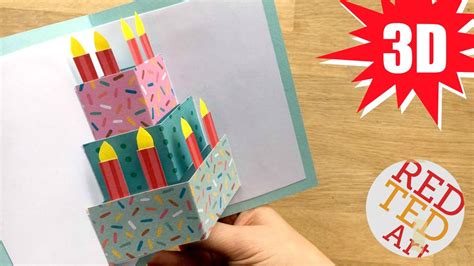Easy Pop Up Birthday Card DIY (Red Ted Art's Blog) | Birthday cards diy ...