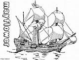 Pilgrims Mayflower Coloring Page sketch template