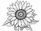Beautiful Sunflower Coloring  Page sketch template
