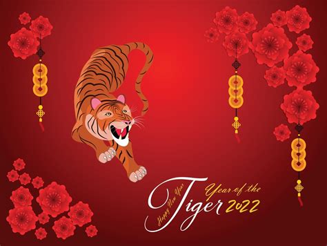 Happy Chinese new year 2022 - year of the Tiger. Lunar New Year banner ...