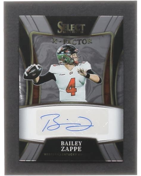 Bailey Zappe 2022 Select Draft Picks X Factor Signatures #34 RC ...