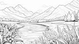 Premium Photo  Black And White River Valley Coloring Page sketch template