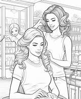 Premium Photo  Coloring pages For Girls Hair salon coloring sketch template