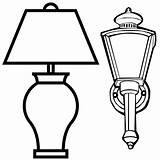 Outdoor Lamp And Table Coloring Page sketch template