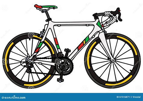 White road racing bike stock vector. Illustration of vector - 61516871
