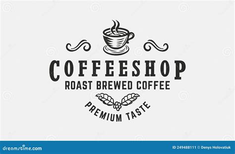 Coffee shop vintage logo. stock vector. Illustration of isolated ...