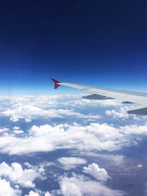 Blue Sky from Airplane Window View. Flight by Plane Stock Image - Image of aerial, airplane ...