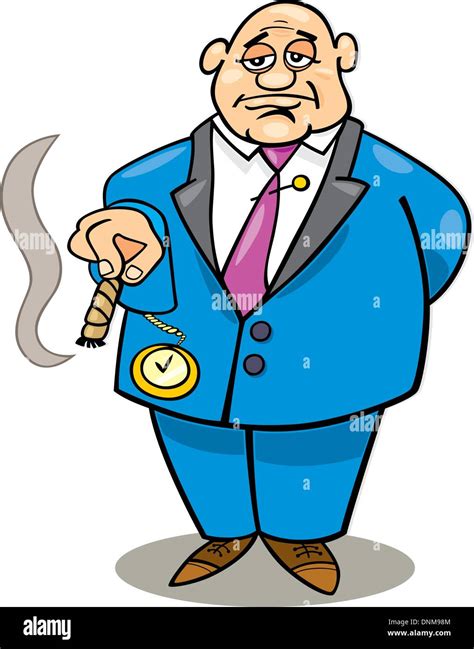 Cartoon illustration of rich man smoking cigar Stock Vector Image & Art ...