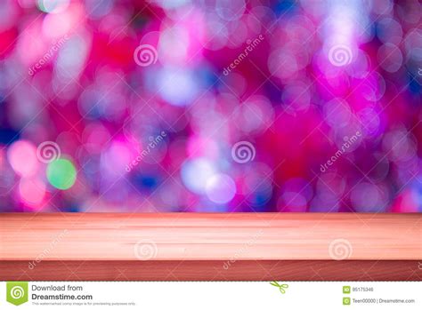 Wood Table Top on White Pink Bokeh Abstract Background - Can Be Stock ...