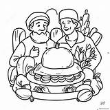 Pilgrims Thanksgiving Feast Coloring Page 32732 26365 sketch template
