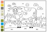 Math Color By Number Cow  Free Printable Coloring Pages sketch template