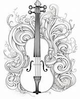 Premium Photo  Oboe Coloring Page With Orb And Lines sketch template