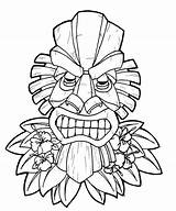 Tiki Mask Template Printable Sketch Coloring Page sketch template