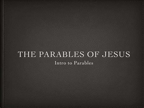 Parables of Jesus Outline - DocsLib