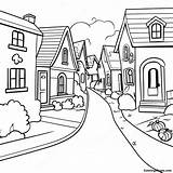 Charming Neighborhood Street Coloring Page  Pagescom sketch template