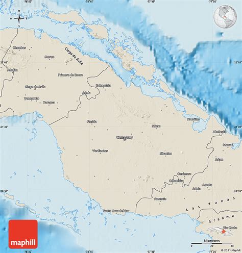 Shaded Relief Map of Camaguey