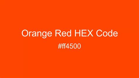 Orange Red Color, Hex and RGB values | CSSColors.com