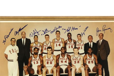 Lot Detail - 1967-68 Philadelphia 76ers NBA Champions Signed 16" x 20" Framed Team Photo w ...