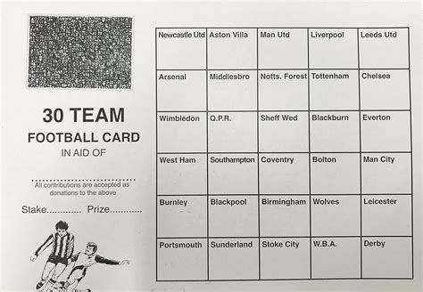 30 Team Football Fundraising Scratch Cards Pack of 100: Amazon.co.uk ...