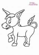 Donkey Kid Coloring Page For Kids  FirstCry Parenting sketch template