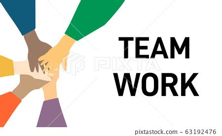 Hands together. Symbol of teamwork - Stock Illustration [63192476] - PIXTA