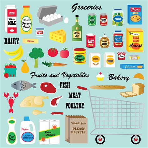 grocery store clipart 335332 Vector Art at Vecteezy