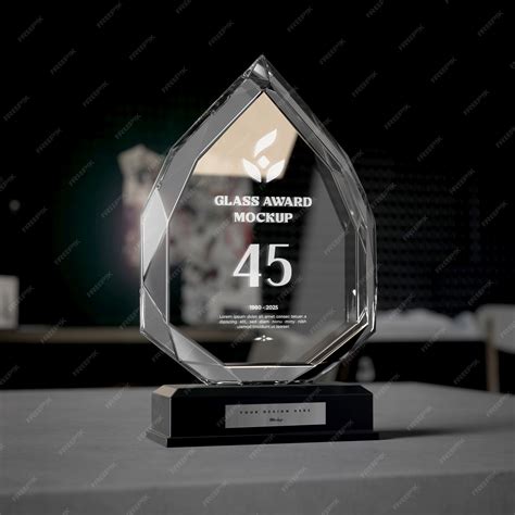 Premium PSD | Glass trophy mockup design