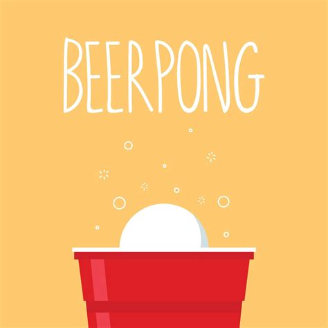 Plastic cups vector. Red Beer Pong plastic cups with ball. Traditional ...