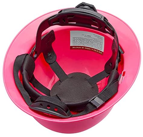 Full Brim Vented Pink Hard Hat Construction OSHA Safety Helmet 6 Point Ratcheting System | Meets ...