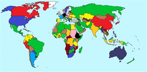 World Map Colored By Country - United States Map